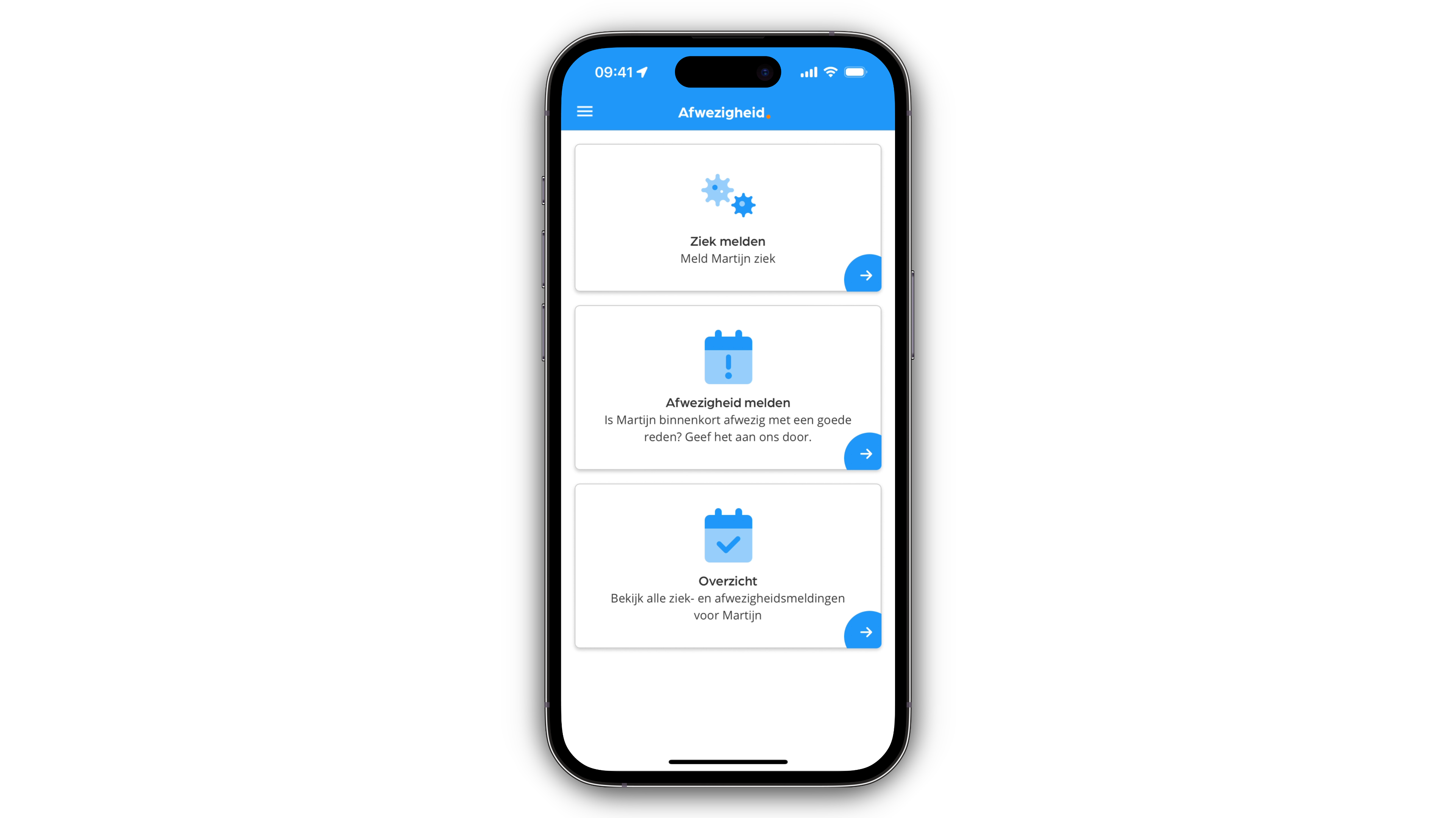Maaa様確認ページ Nieuwe Ziek en Afwezig melden : Magister Service